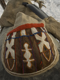 A Crafted Reindeer-Hide Satchel on a Komi Reindeer Herder's Sled Photographie par Gordon Wiltsie