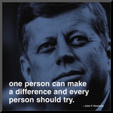 JFK: Make a Difference Mounted Print