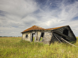A Log Cabin Collapses into the Prairie Landscape Photographic Print by Pete Ryan