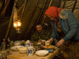 Matriarch and Son of the Last Nomadic Komi Reindeer Herding Clan Photographic Print by Gordon Wiltsie