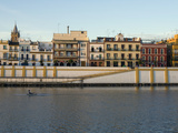 Rower at Sunrise on the Guadalquivir River by the Triana Neighborhood Photographic Print by Krista Rossow