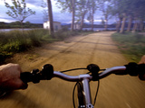 Point of View Photograph of a Road over the Handlebars of a Bike Photographic Print by Tino Soriano