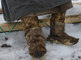 A Komi Reindeer Herder Wears Reindeer Boots and a Malitsa Robe Photographie par Gordon Wiltsie