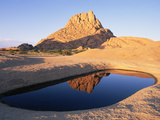 Spitzkoppe Granite Outcrop in Southern Damaraland with Ephemeral Pool, Namib Desert, Namibia Photographic Print by Michael and Patricia Fogden/Minden Pictures