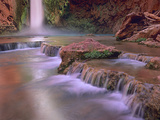 Mooney Falls Cascading into Havasu Creek, Grand Canyon National Park, Arizona Photographic Print by Tim Fitzharris/Minden Pictures