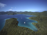 Aerial View of Hurricane Bay, Virgin Islands National Park, St John Island, Virgin Islands Photographic Print by Gerry Ellis