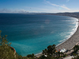 The Beach Along the Promenade Des Anglais and the Mediterranean Sea Photographic Print by AJ Wilhelm