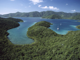 Aerial View of Hurricane Bay, Virgin Islands National Park, St John Island, Caribbean Photographic Print by Gerry Ellis