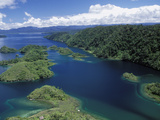 Aerial View of Islands at Southeast End of Lake Kutubu, the Highlands, Papua New Guinea Photographic Print by Gerry Ellis