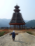 A Drum Tower under Construction Photographie par O. Louis Mazzatenta