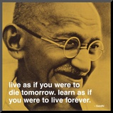 Gandhi: Live and Learn Mounted Print