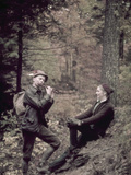 Students Stop for a Bit of Music Along Hike on Mountain Trails Photographic Print by J. Baylor Roberts