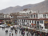 Borkhar Market with Potala Palace in the Background Photographic Print by Kent Kobersteen