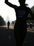 A Silhouetted Competitor Completes the 5K Lung Cancer Benefit Run Photographie par AJ Wilhelm