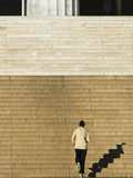 An Early Morning Jogger Casts His Shadow on the Lincoln Memorial Steps Photographic Print by Brian Gordon Green