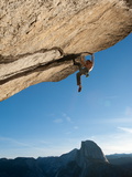 Without a Rope, a Climber Scales a Route on Glacier Point Called Heaven Photographic Print by Jimmy Chin