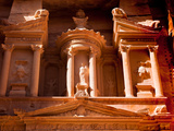 Detail of the Treasury, Al Khazneh, at Petra, Jordan Photographic Print by Kent Kobersteen