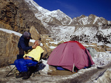 A Mountain Climber Has His Haircut Beneath the Looming Nanga Parbat Photographic Print by Tommy Heinrich