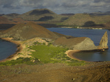 Landscape of Hills, Water, and Pinnacle Rock Photographic Print by Tim Laman