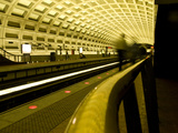 Passengers Awaiting Subway Trains in the Metro Rail System Photographic Print by Brian Gordon Green