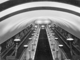 Escalators in a 'Tube' Station Photographic Print by Maynard Owen Williams