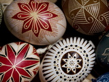 Close Up of Ornately Decorated Easter Eggs Photographic Print by Joe Petersburger