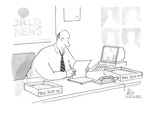 desk at World News - Cartoon Premium Giclee Print by Leo Cullum
