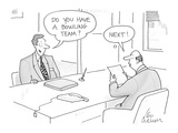Executive job applicant asks personnel director, 'Do you have a bowling te… - Cartoon Premium Giclee Print by Leo Cullum
