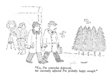 "Yes, I'm somewhat depressed, but seasonally adjusted I'm probably happy e…" - New Yorker Cartoon Premium Giclee Print by Robert Mankoff