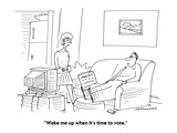 "Wake me up when it's time to vote." - Cartoon Premium Giclee Print by Mick Stevens