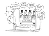 man watches ABC News as the four newscasters say: "I'm Sam Donaldson", "I'… - Cartoon Premium Giclee Print by Harley L. Schwadron