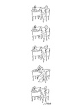 Man and woman reading newspapers on S-shaped love seat pause to embrace an… - New Yorker Cartoon Premium Giclee Print by Vahan Shirvanian