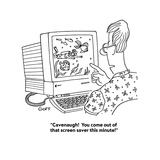 "Cavenaugh!  You come out of that screen saver this minute!" - Cartoon Premium Giclee Print by Ted Goff