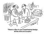"There's a flaw in your experimental design. All the mice are scorpios." - Cartoon Premium Giclee Print by Aaron Bacall