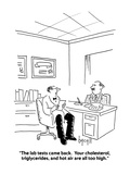"The lab tests came back.  Your cholesterol, triglycerides, and hot air ar…" - Cartoon Premium Giclee Print by Aaron Bacall