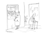 doctor puts up sign on his door, 'Considered too young to treat senior cit… - Cartoon Premium Giclee Print by Harley L. Schwadron