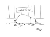 Surfing The Not - Cartoon Premium Giclee Print by Peter Mueller