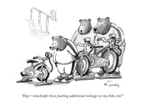 "Hey—somebody's been putting additional mileage on my bike, too!" - New Yorker Cartoon Premium Giclee Print by Mike Twohy