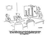 "And, as this chart conclusively demonstrates, by the third quarter, we co…" - Cartoon Premium Giclee Print by Robert Mankoff