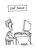 Chat Parlor - Cartoon Premium Giclee Print by Peter Mueller