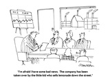 "I'm afraid I have some bad news.  The company has been taken over by the …" - Cartoon Premium Giclee Print by Harley L. Schwadron