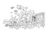 Pet shop with sign in window "Going out of business."  Owner is letting al… - New Yorker Cartoon Premium Giclee Print by Edward Koren