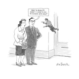 man, with a woman,  says 'Wait a minute . .  didn't I used to go to school… - Cartoon Premium Giclee Print by M.K. Brown