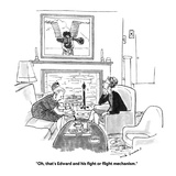 "Oh, that's Edward and his fight or flight mechanism." - Cartoon Premium Giclee Print by Nick Downes