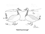 "Honk if you love me!" - Cartoon Premium Giclee Print by Leo Cullum