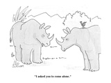 "I asked you to come alone." - Cartoon Premium Giclee Print by Leo Cullum