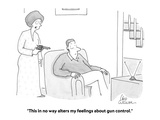 "This in no way alters my feelings about gun control." - Cartoon Premium Giclee Print by Leo Cullum