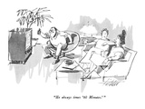 "He always times '60 Minutes.'" - New Yorker Cartoon Premium Giclee Print by Mischa Richter