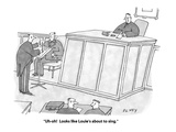 "Uh-oh!  Looks like Louie's about to sing." - Cartoon Premium Giclee Print by Peter C. Vey