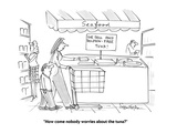 "How come nobody worries about the tuna?" - Cartoon Premium Giclee Print by Harley L. Schwadron
